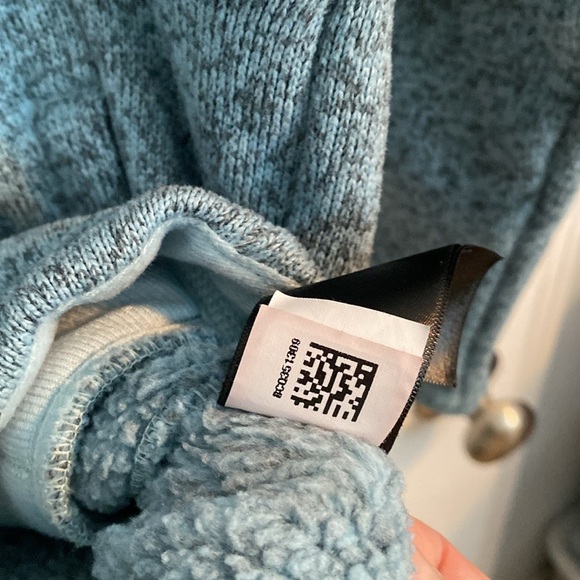 The North Face Girls Large Blue Quarter Zip Hooded Fleece Pullover - Picture 5 of 8